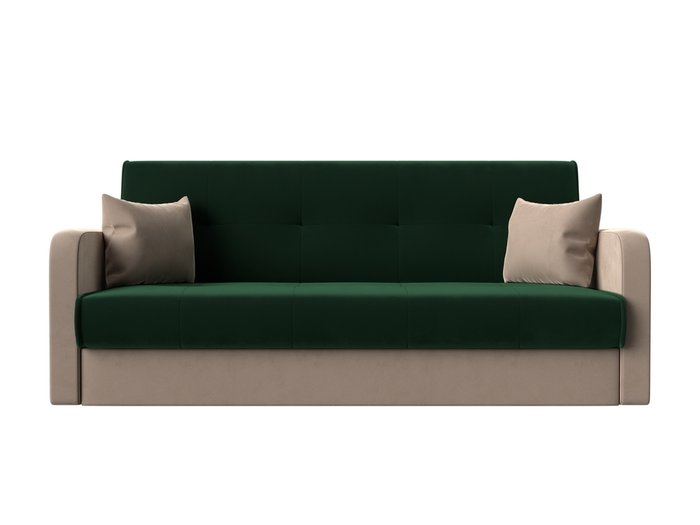 Диван-кровать Надежда бежево-зеленого цвета - купить Прямые диваны по цене 21999.0