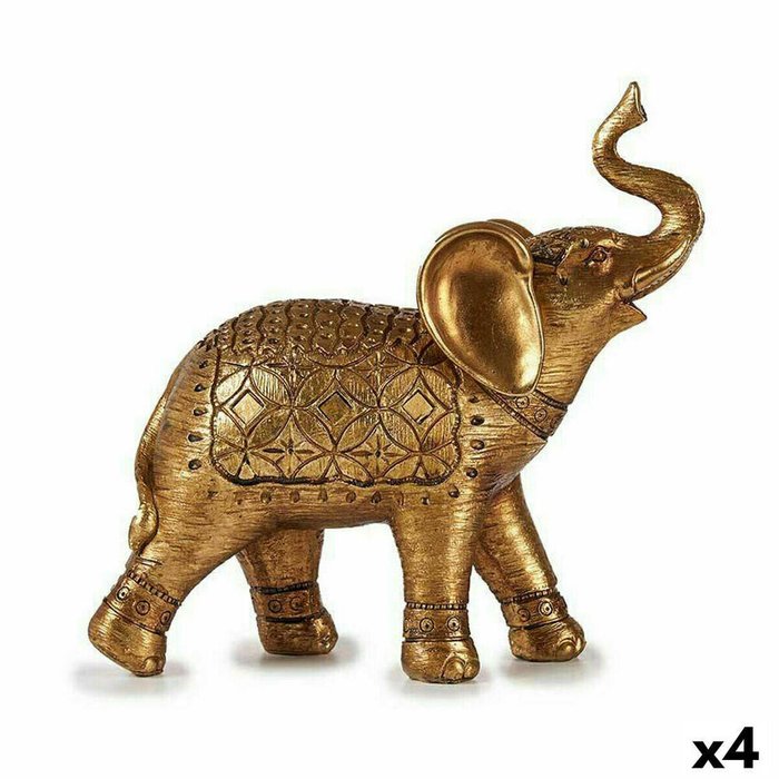 Декоративная фигура Слон Позолоченный 27,5 x 27 x 11 cm (4 штук)