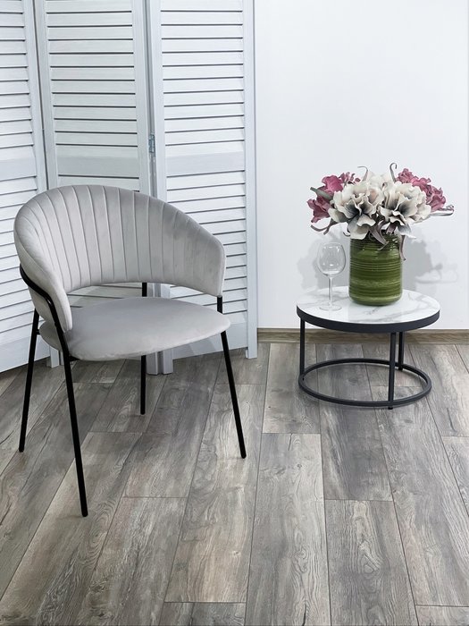 Стул Гемма светло-серого цвета - купить Обеденные стулья по цене 6200.0