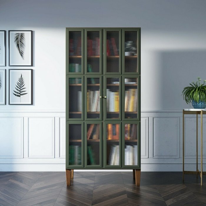 Книжный шкаф Andersen с рифлеными стеклами - купить Книжные шкафы по цене 172585.0