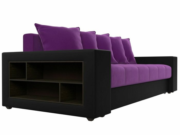 Прямой диван-кровать Дубай фиолетово-черного цвета (ткань/экокожа)  - лучшие Прямые диваны в INMYROOM