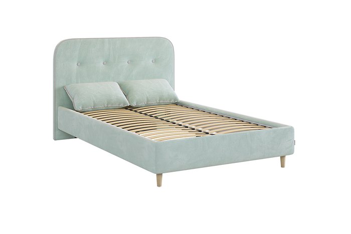 Кровать Лео 120х200 мятного цвета без подъемного механизма - купить Кровати для спальни по цене 21390.0