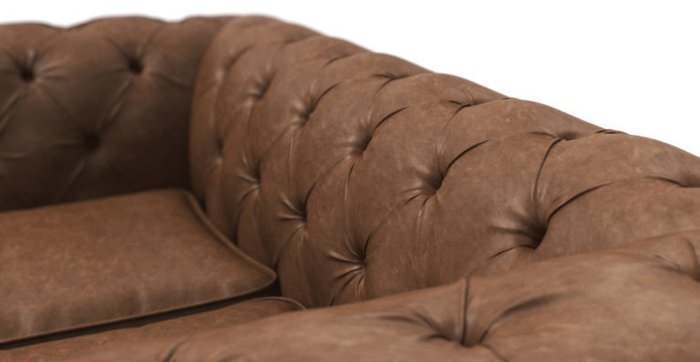 Двухместный диван Chesterfield Lux из экокожи - купить Прямые диваны по цене 64400.0
