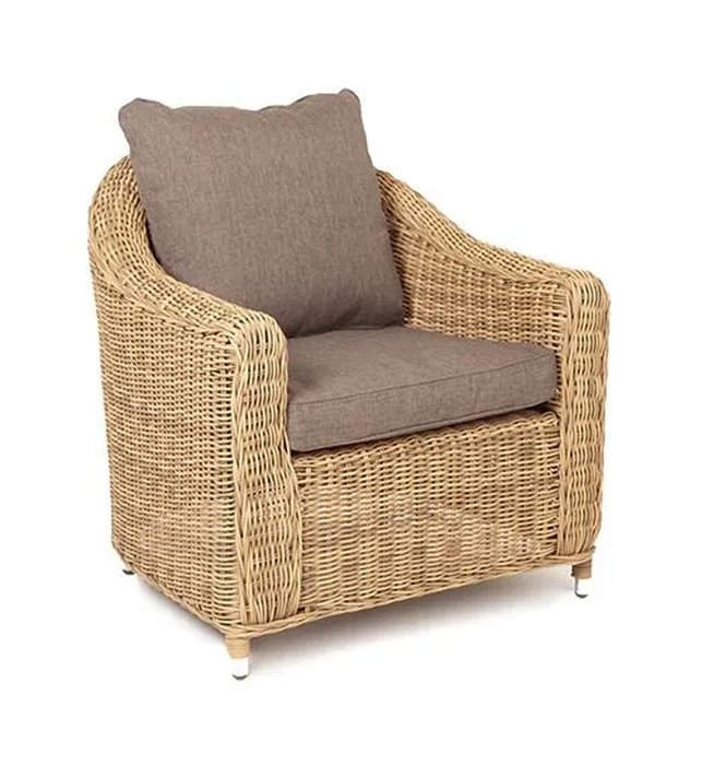 Кресло Кон Панна соломенного цвета - лучшие Садовые кресла в INMYROOM
