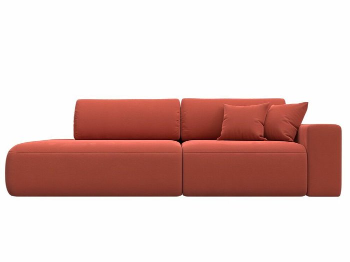 Диван-кровать Лига 036 Модерн кораллового цвета с правым подлокотником - купить Прямые диваны по цене 74999.0