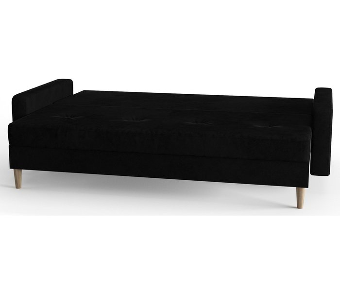 Диван-кровать из велюра Basel черного цвета - лучшие Прямые диваны в INMYROOM