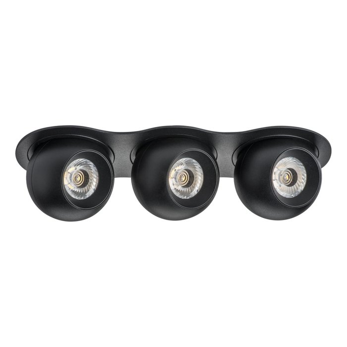 Светильник INTERO LED 9W*3 850LM*3 24G ЧЕРНЫЙ 4000K (217637+217074+217074+217074) - лучшие Встраиваемые споты в INMYROOM