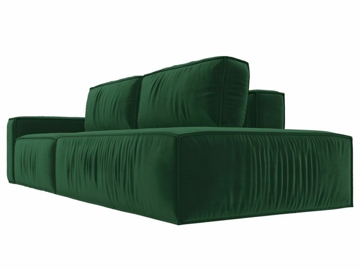 Прямой диван-кровать Прага модерн темно-зеленого цвета подлокотник слева - лучшие Прямые диваны в INMYROOM