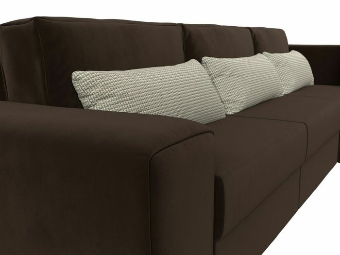 Угловой диван-кровать Лига 008 Long коричневого цвета правый угол - лучшие Угловые диваны в INMYROOM