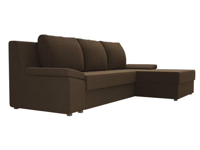 Угловой диван-кровать Челси темно-коричневого цвета - лучшие Угловые диваны в INMYROOM