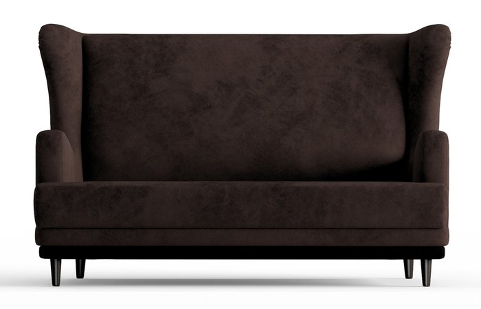 Диван прямой Грэмми в обивке из велюра коричневого цвета  - купить Прямые диваны по цене 17990.0