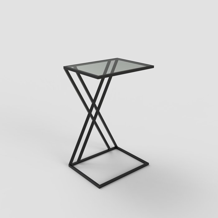 Журнальный столик "Alex" черный с тонированным стеклом (700х350х450)