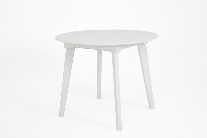 Раздвижной обеденный стол Крит-М белого цвета