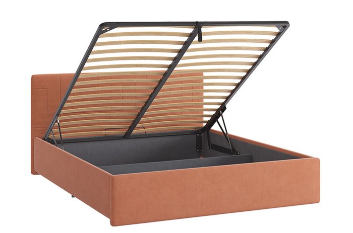 Кровать Лора 2 160х200 персикового цвета с подъемным механизмом - лучшие Кровати для спальни в INMYROOM