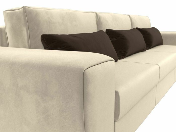  Прямой диван-кровать Лига 008 Long коричнево-бежевого цвета - лучшие Прямые диваны в INMYROOM