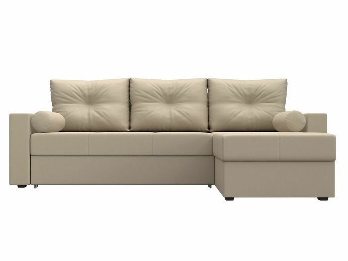 Угловой диван-кровать Верона бежевого цвета (экокожа) правый угол - купить Угловые диваны по цене 44999.0