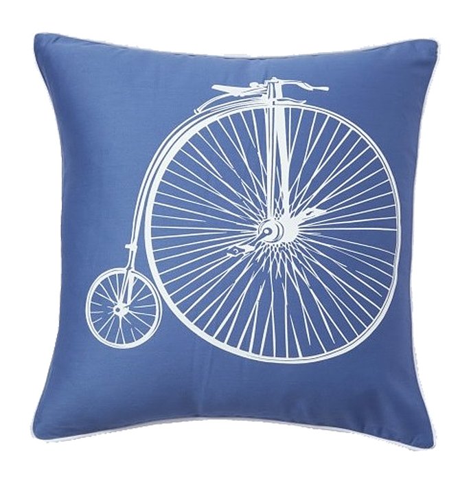 Подушка с принтом Retro Bicycle Blue