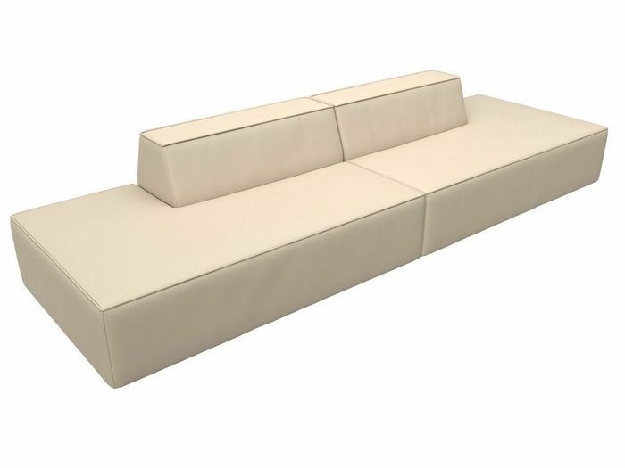Прямой модульный диван Монс Лофт бежевого цвета (экокожа) - лучшие Прямые диваны в INMYROOM