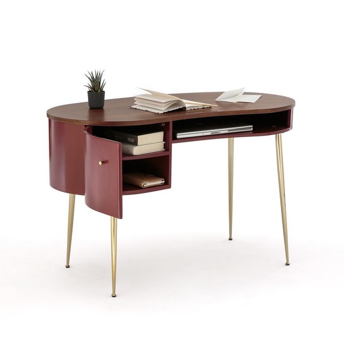 Письменный стол Topim в форме фасоли бордового цвета - купить Письменные столы по цене 68314.0