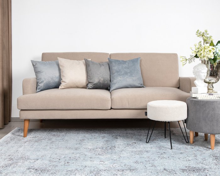 Декоративная подушка Оscar platinum бежево-серого цвета - купить Декоративные подушки по цене 1344.0