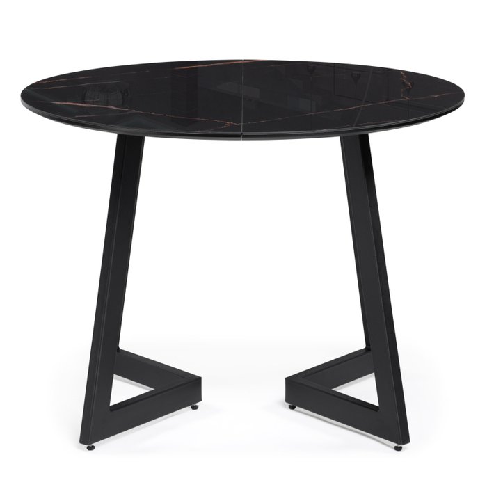 Раздвижной обеденный стол Алингсос черного цвета - лучшие Обеденные столы в INMYROOM