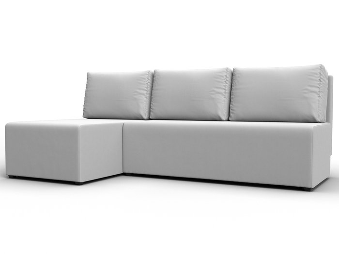 Угловой диван-кровать Поло белого цвета (экокожа) левый угол Угловой диван-кровать Поло белого цвета (экокожа) левый угол