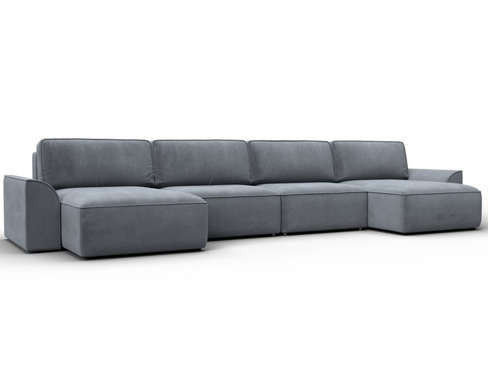 Угловой диван-кровать Лига-048 лонг серого цвета Угловой диван-кровать Лига-048 лонг серого цвета