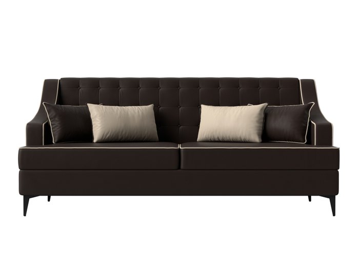 Прямой диван Марк коричневого цвета (экокожа) - купить Прямые диваны по цене 44999.0