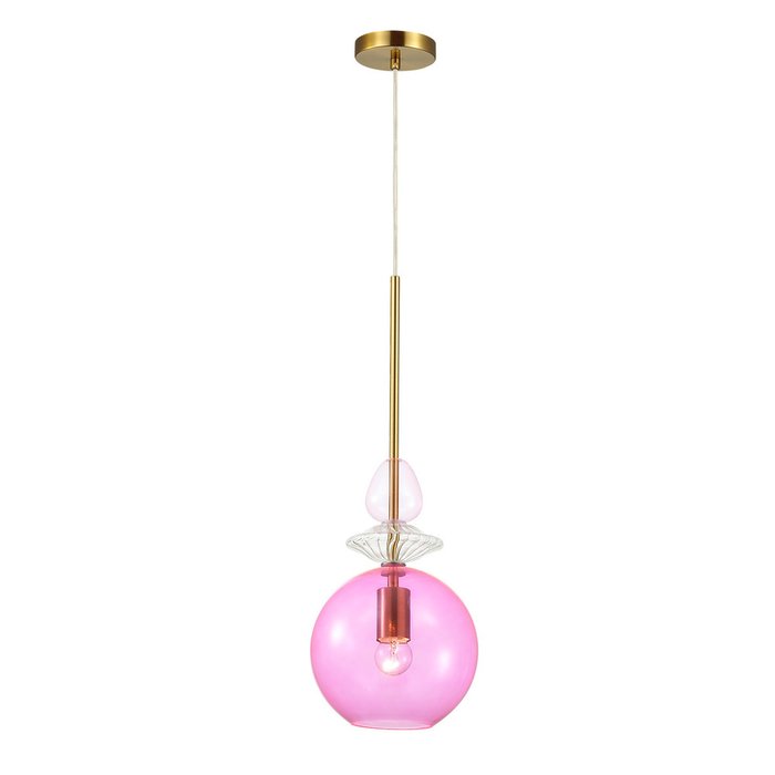 Подвесной светильник Bella с розовым плафоном 