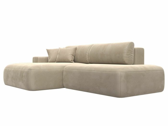 Угловой диван-кровать Лига 036 Модерн бежевого цвета левый угол - лучшие Угловые диваны в INMYROOM