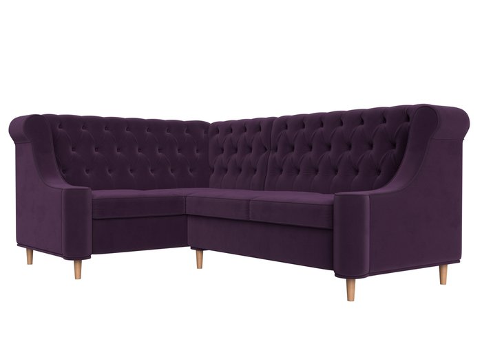 Угловой диван Бронкс темно-фиолетового цвета левый угол - лучшие Угловые диваны в INMYROOM