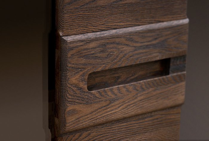 Шкаф с витриной Хедмарк темно-коричневого цвета (левый) - купить Шкафы витринные по цене 107616.0