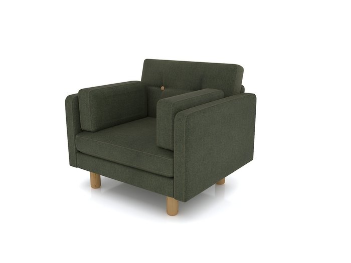 Кресло Ингвар М с ножками из массива береза и обивкой из зеленого велюра - лучшие Интерьерные кресла в INMYROOM