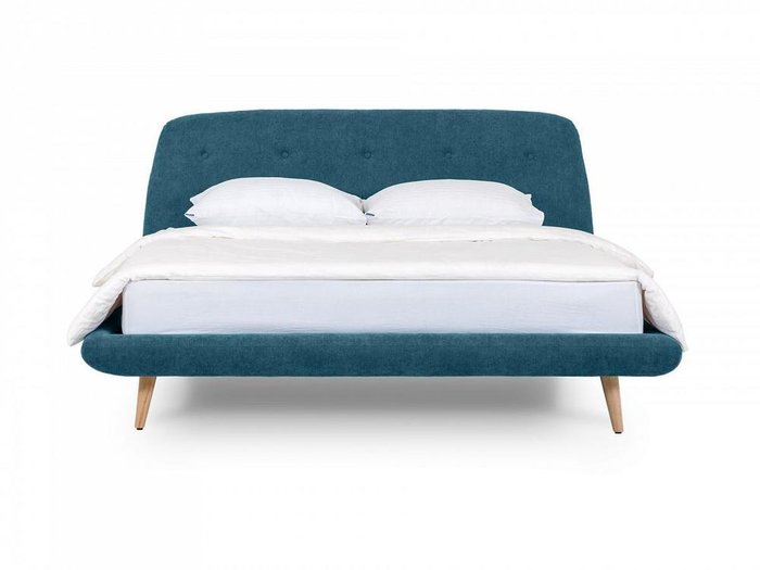 Кровать Loa 160х200 синего цвета  - купить Кровати для спальни по цене 65250.0