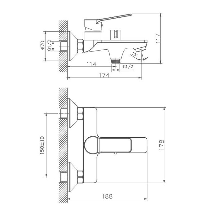 Смеситель для ванны Haiba HB60559, хром - купить Смесители для ванны по цене 7820 Смеситель для ванны Haiba HB60559, хром - купить Смесители для ванны по цене 7820