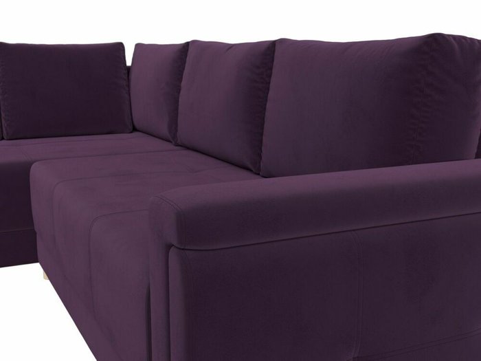 Угловой диван-кровать Лига 024 темно-фиолетового цвета левый угол - лучшие Угловые диваны в INMYROOM