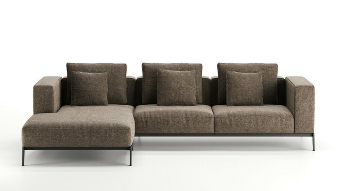 Угловой диван Loft темно-коричневого цвета - купить Угловые диваны по цене 260000.0