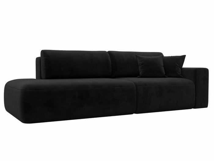 Диван-кровать Лига 036 Модерн черного цвета с правым подлокотником