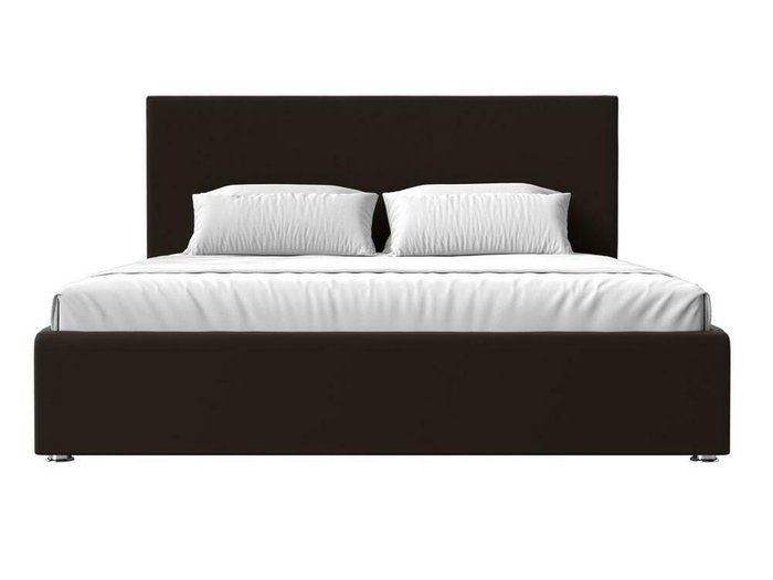Кровать Кариба 180х200 темно-коричневого цвета с подъемным механизмом (экокожа) - купить Кровати для спальни по цене 75999.0