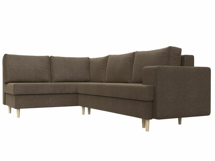 Угловой диван-кровать Сильвана коричневого цвета левый угол - лучшие Угловые диваны в INMYROOM