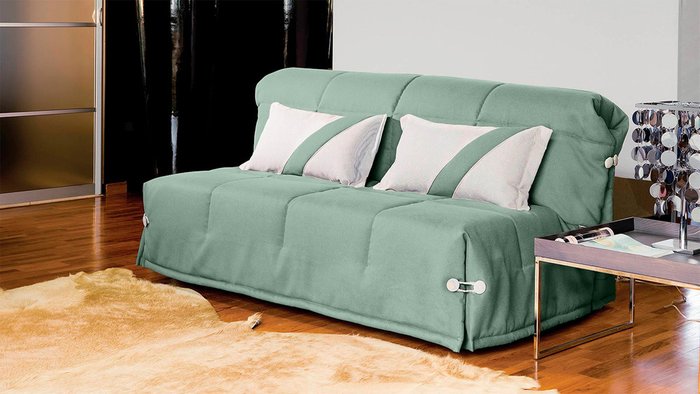 Диван-кровать Корона мятного цвета - купить Прямые диваны по цене 66600.0