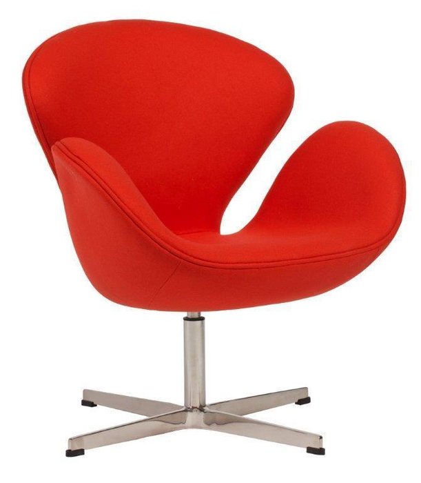 Кресло Swan Chair красного цвета - лучшие Интерьерные кресла в INMYROOM