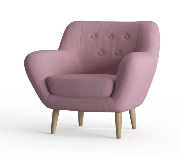 Кресло Cloudy в обивке из велюра темно-розового цвета