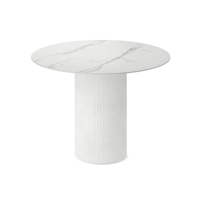Обеденный стол круглый Алия белого цвета