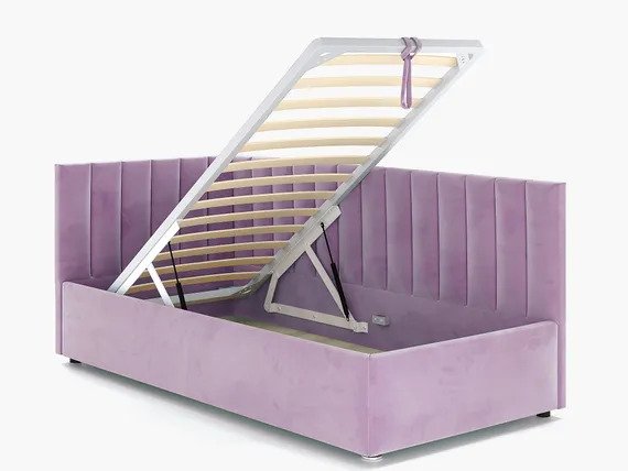 Кровать Negga Mellisa 90х200 сиреневого цвета с подъемным механизмом левая - лучшие Кровати для спальни в INMYROOM