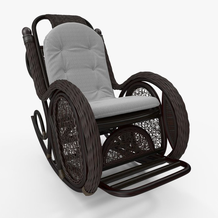 Кресло-качалка из ротанга Alexa с подушкой  орех