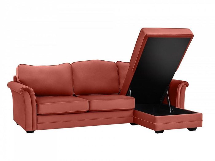 Угловой диван-кровать Sydney кораллового цвета - лучшие Угловые диваны в INMYROOM