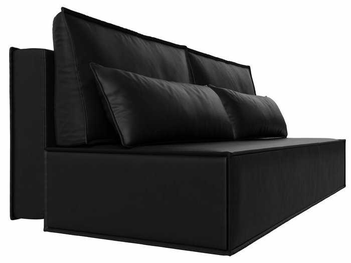 Прямой диван-кровать Фабио черного цвета (экокожа) - лучшие Прямые диваны в INMYROOM