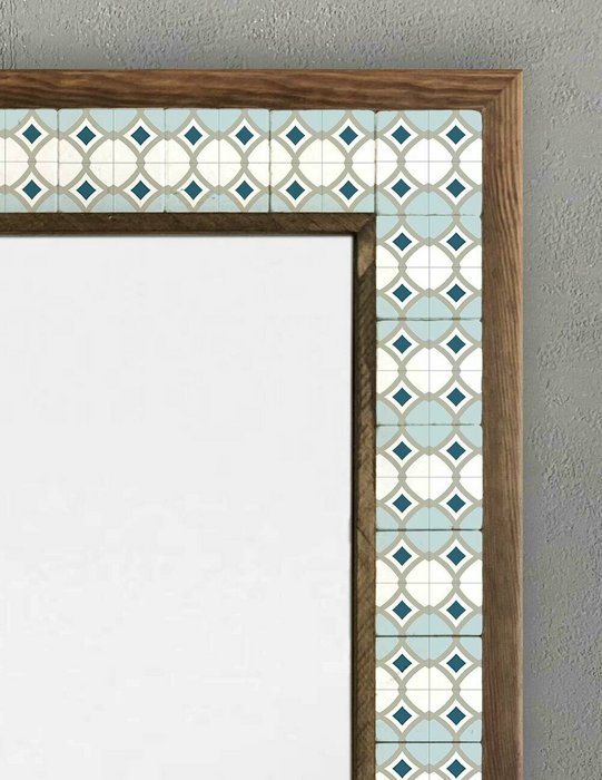 Настенное зеркало с каменной мозаикой 53x73 бежево-коричневого цвета - лучшие Настенные зеркала в INMYROOM