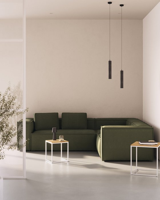 Угловой диван Blok 290х230 зеленого цвета - лучшие Угловые диваны в INMYROOM